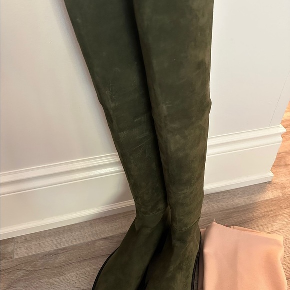 Stuart Weitzman 5050 ultra lift boot hunter green suede 36,5 US 6 - Picture 2 of 4